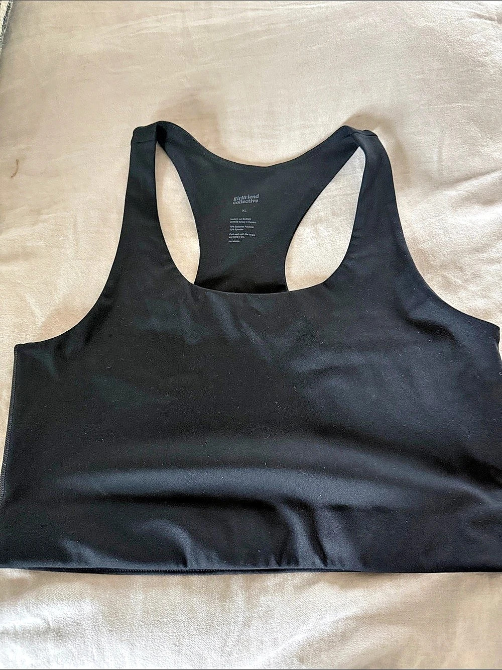 Girlfriend Collective Black Sports Bra Size XL
